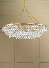 Calypso 8 Light Crystal Teardrop Vibrant Gold Chandelier 278-VG