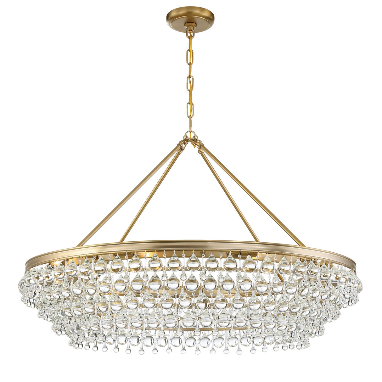 Calypso 8 Light Crystal Teardrop Vibrant Gold Chandelier 278-VG