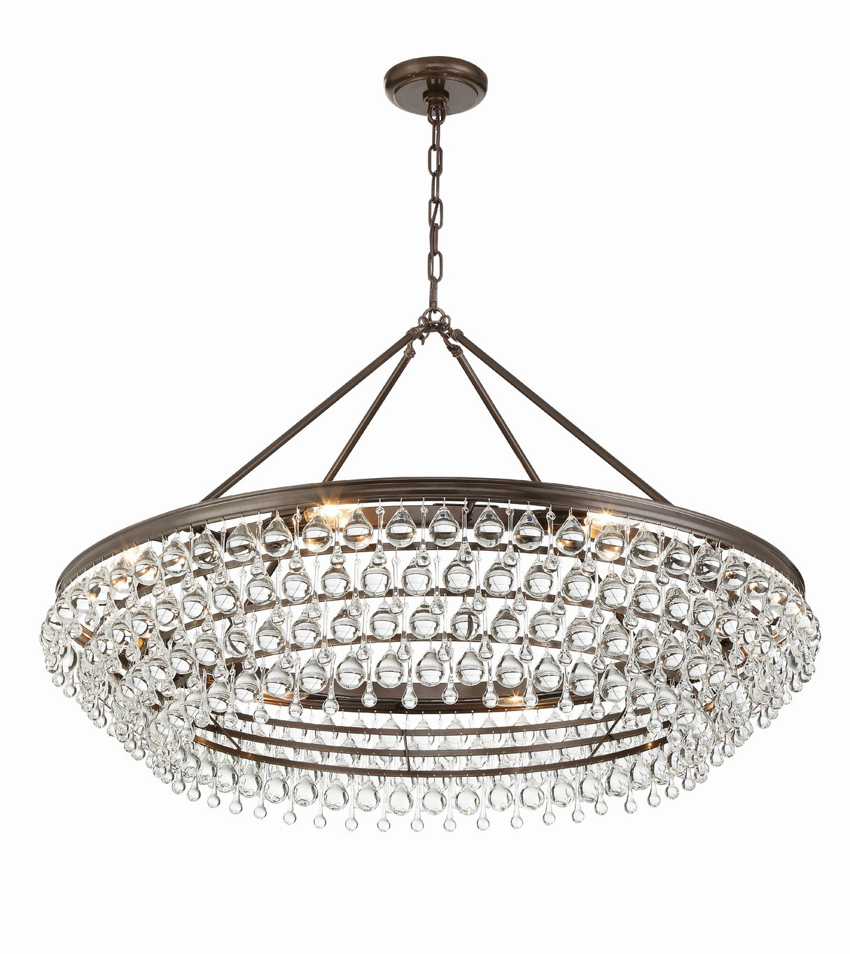 Calypso 8 Light Crystal Teardrop Polished Chrome Chandelier 278-CH