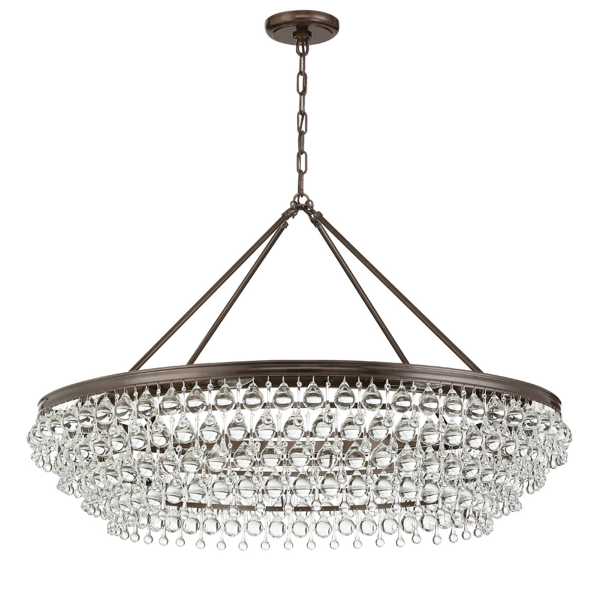 Calypso 8 Light Crystal Teardrop Polished Chrome Chandelier 278-CH