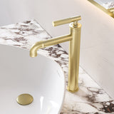 Avallon Single Hole, Single-Handle Sleek, High Arc Bathroom Faucet in Brushed Gold