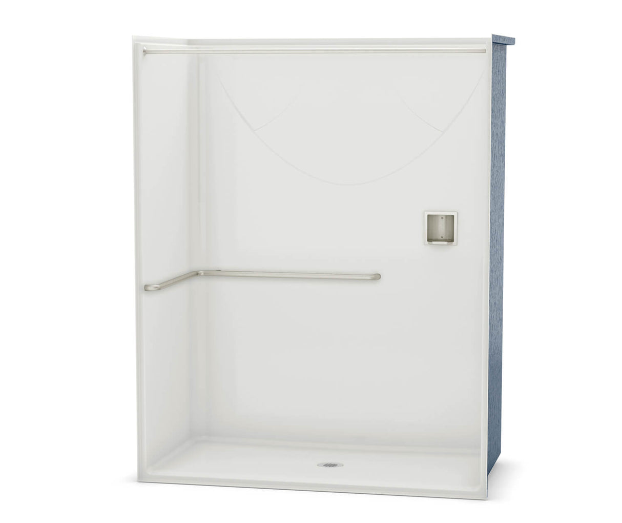 MAAX 106072-000-002-112 OPS-6030-RS - ADA L-Bar AcrylX Alcove Center Drain One-Piece Shower in White