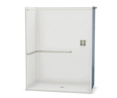 MAAX 106072-000-002-113 OPS-6030-RS - ADA L-Bar AcrylX Alcove Center Drain One-Piece Shower in White