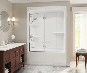 MAAX 105916-L-000-001 Camelia TSR-6032 Acrylic Alcove Left-Hand Drain One-Piece Tub Shower in White