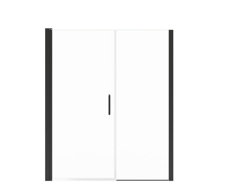 MAAX 138276-900-340-100 Manhattan 55-57 x 68 in. 6 mm Pivot Shower Door for Alcove Installation with Clear glass & Round Handle in Matte Black