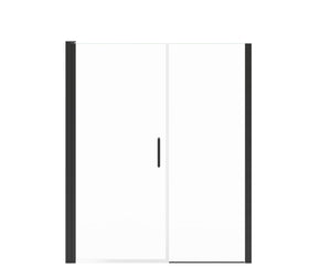 MAAX 138277-900-340-100 Manhattan 57-59 x 68 in. 6 mm Pivot Shower Door for Alcove Installation with Clear glass & Round Handle in Matte Black