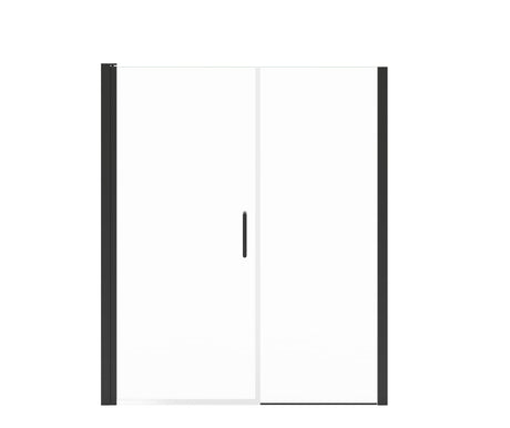 MAAX 138277-900-340-100 Manhattan 57-59 x 68 in. 6 mm Pivot Shower Door for Alcove Installation with Clear glass & Round Handle in Matte Black