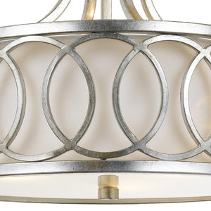 Libby Langdon for Crystorama Graham 3 Light Antique Gold Semi Flush Mount 285-GA