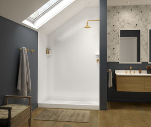Swanstone SK-484896 48 x 48 x 96 Swanstone Smooth Glue up Shower Wall Kit in White SK484896.010