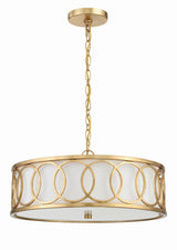 Libby Langdon for Crystorama Graham 6 Light Antique Gold Chandelier 287-GA