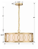 Libby Langdon for Crystorama Graham 6 Light Antique Gold Chandelier 287-GA