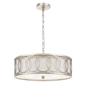 Libby Langdon for Crystorama Graham 6 Light Antique Silver Chandelier 287-SA