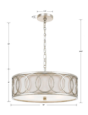 Libby Langdon for Crystorama Graham 6 Light Antique Gold Chandelier 287-GA