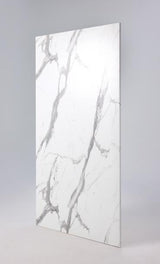 Wetwall Panel Calacatta Statuario 32in x 96in Groove Edge to Flat Edge W7036