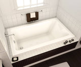 MAAX 101461-097-001-100 Pose 7242 Acrylic Drop-in End Drain Combined Whirlpool & Aeroeffect Bathtub in White