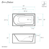 Ivy 54'' x 30 Bathtub with Apron Right Hand Drain in White