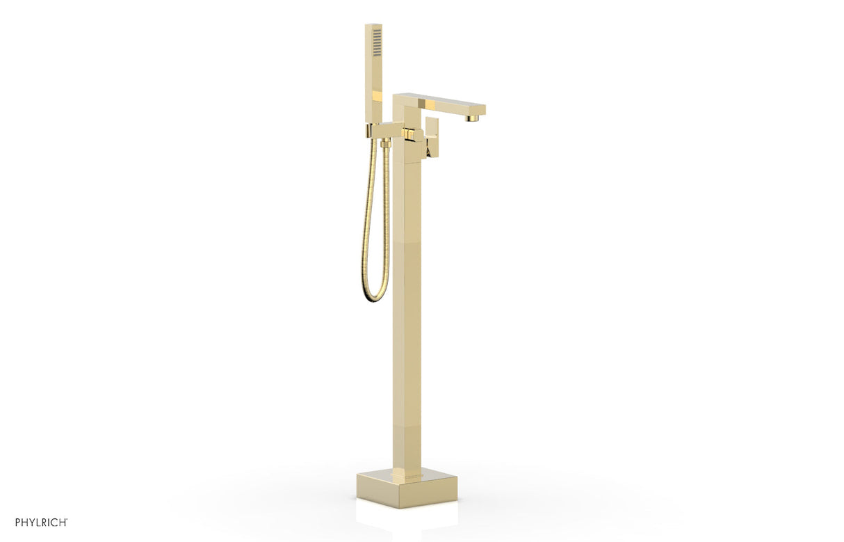Phylrich 290-45-O3U MIX Floor Mount Tub Filler with Hand Shower 290-45 - Polished Brass Uncoated