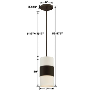 Libby Langdon for Crystorama Grayson 1 Light Dark Bronze Mini Pendant 290-DB