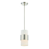 Libby Langdon for Crystorama Grayson 1 Light Polished Nickel Mini Pendant 290-PN