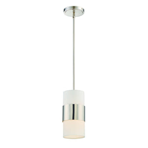 Libby Langdon for Crystorama Grayson 1 Light Polished Nickel Mini Pendant 290-PN