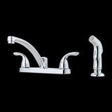 Pfirst Series 2-Handle Kitchen Faucet with Side Spray in Polished Chrome