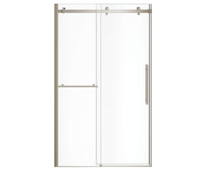 MAAX 138465-900-305-000 Vela 44 ½-47 x 78 ¾ in. 8mm Sliding Shower Door with Towel Bar for Alcove Installation with Clear glass in Brushed Nickel