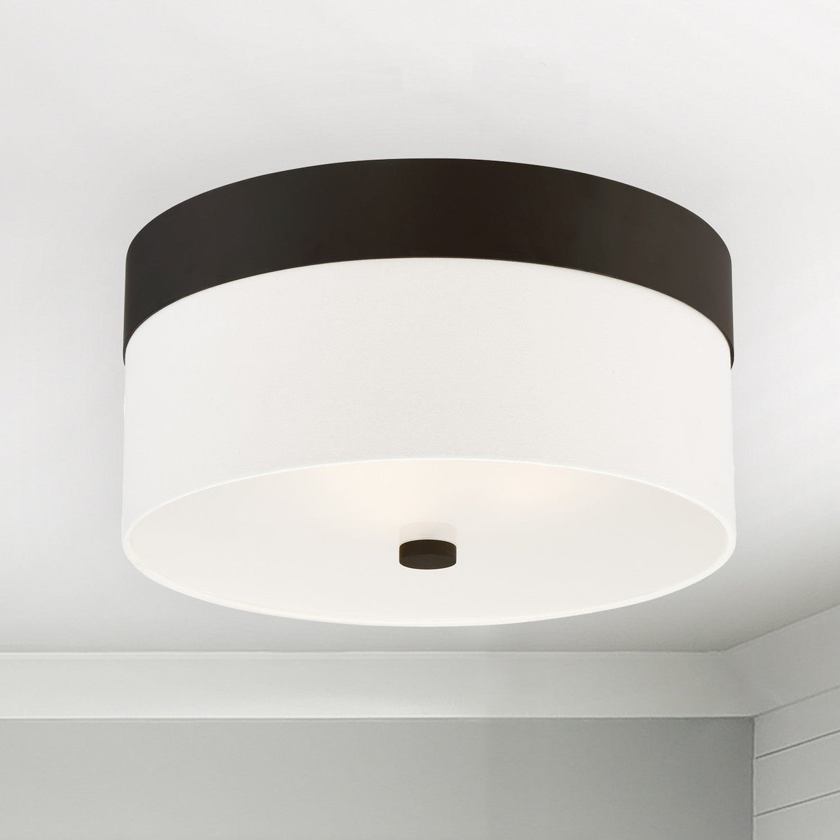 Libby Langdon for Crystorama Grayson 3 Light Dark Bronze Flush Mount 293-DB