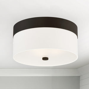 Libby Langdon for Crystorama Grayson 3 Light Dark Bronze Flush Mount 293-DB