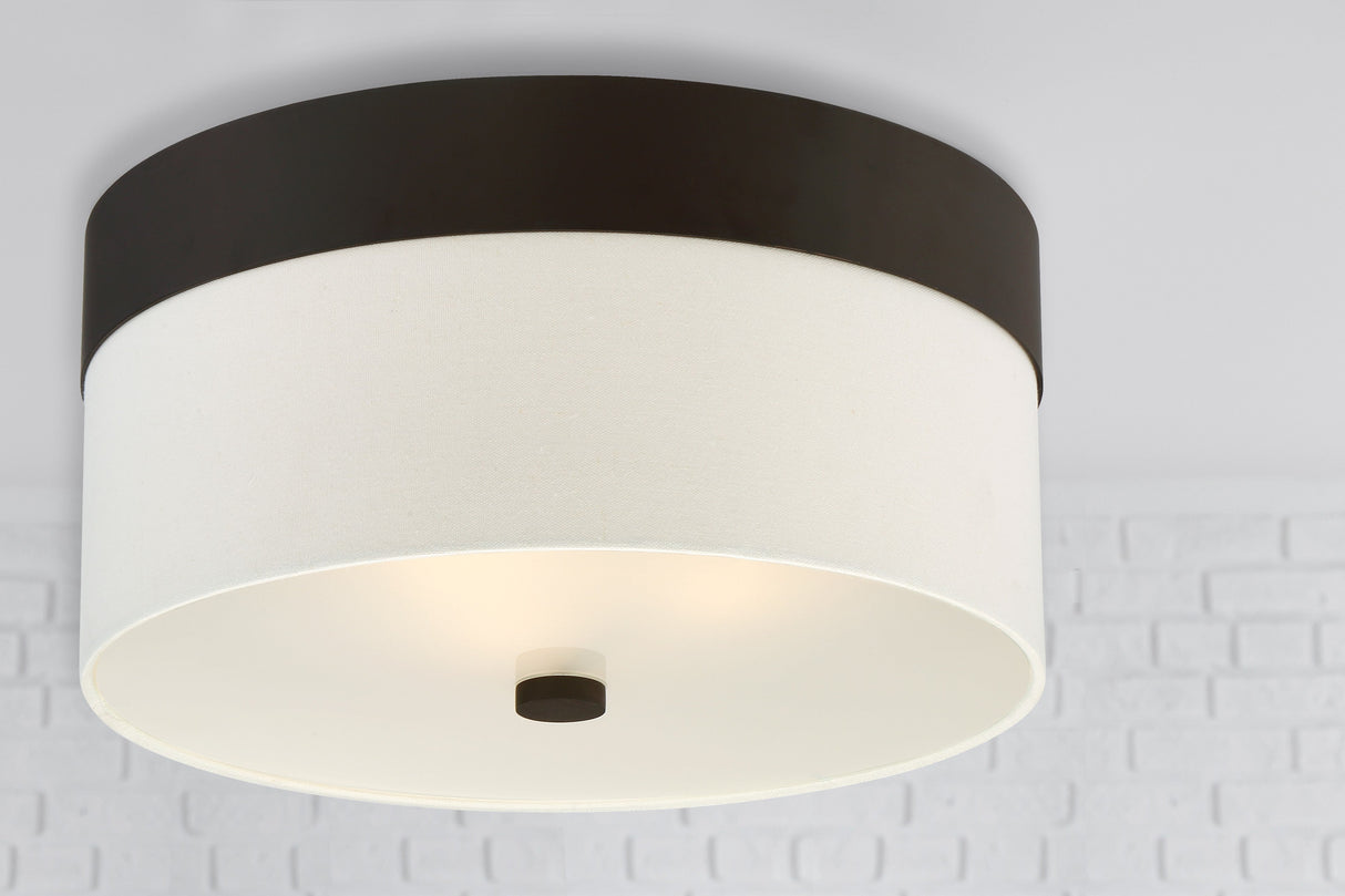Libby Langdon for Crystorama Grayson 3 Light Dark Bronze Flush Mount 293-DB