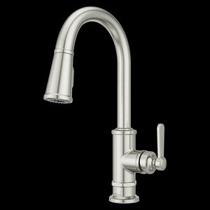 Port Haven 1-Handle Pull-Down Kitchen Faucet in Stainless Steel