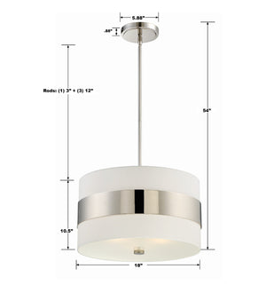 Libby Langdon for Crystorama Grayson 3 Light Dark Bronze Chandelier 295-DB