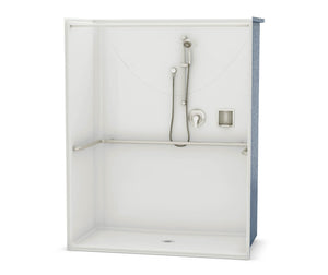 MAAX 106039-000-002-107 OPS-6030 ADA Compliant (without Seat) AcrylX Alcove Center Drain One-Piece Shower in White