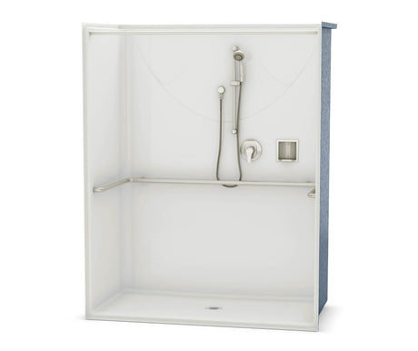 MAAX 106039-000-002-107 OPS-6030 ADA Compliant (without Seat) AcrylX Alcove Center Drain One-Piece Shower in White