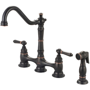 Pioneer 2AM501-MZ Americana Two Handle Kitchen Bridge Faucet in Moroccan Bronze