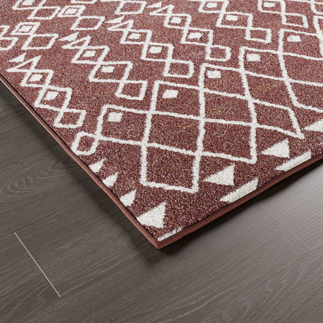 Eviva Loops 2' x 8' Ikat Orange/Cream Rug