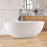 New England Home Goods 61" Freestanding Solid Surface Stone Resin Soaking Bathtub