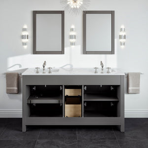 Artemis 72 in. Gray Double Sink  Bath Vanity with Engineered Top and Undermount Porcelain Sinks