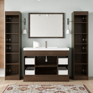 Lugano 48 in. Gray Oak Single Sink Bath Vanity with Acrylic Top and Integrated Sink