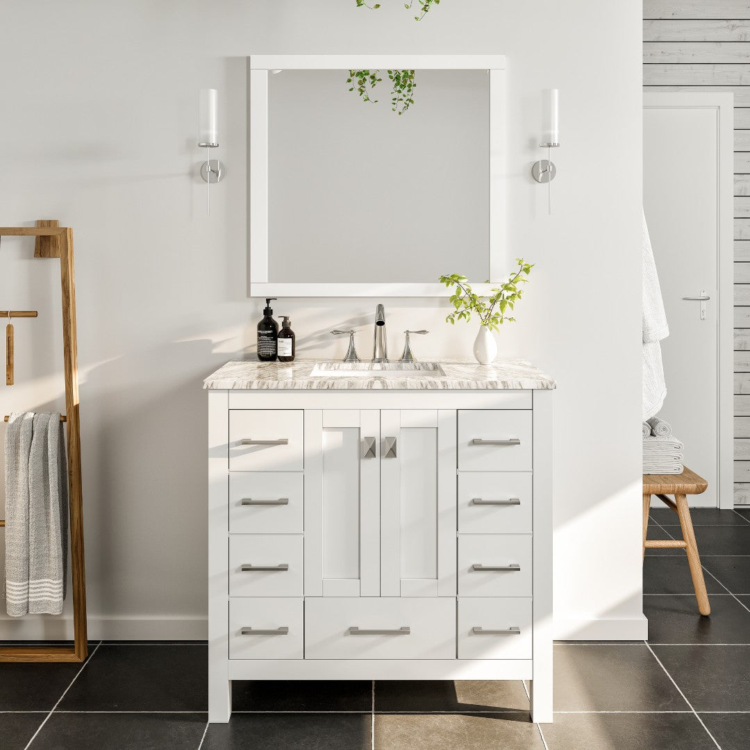 Eviva Hampton 36 White Bathroom Vanity