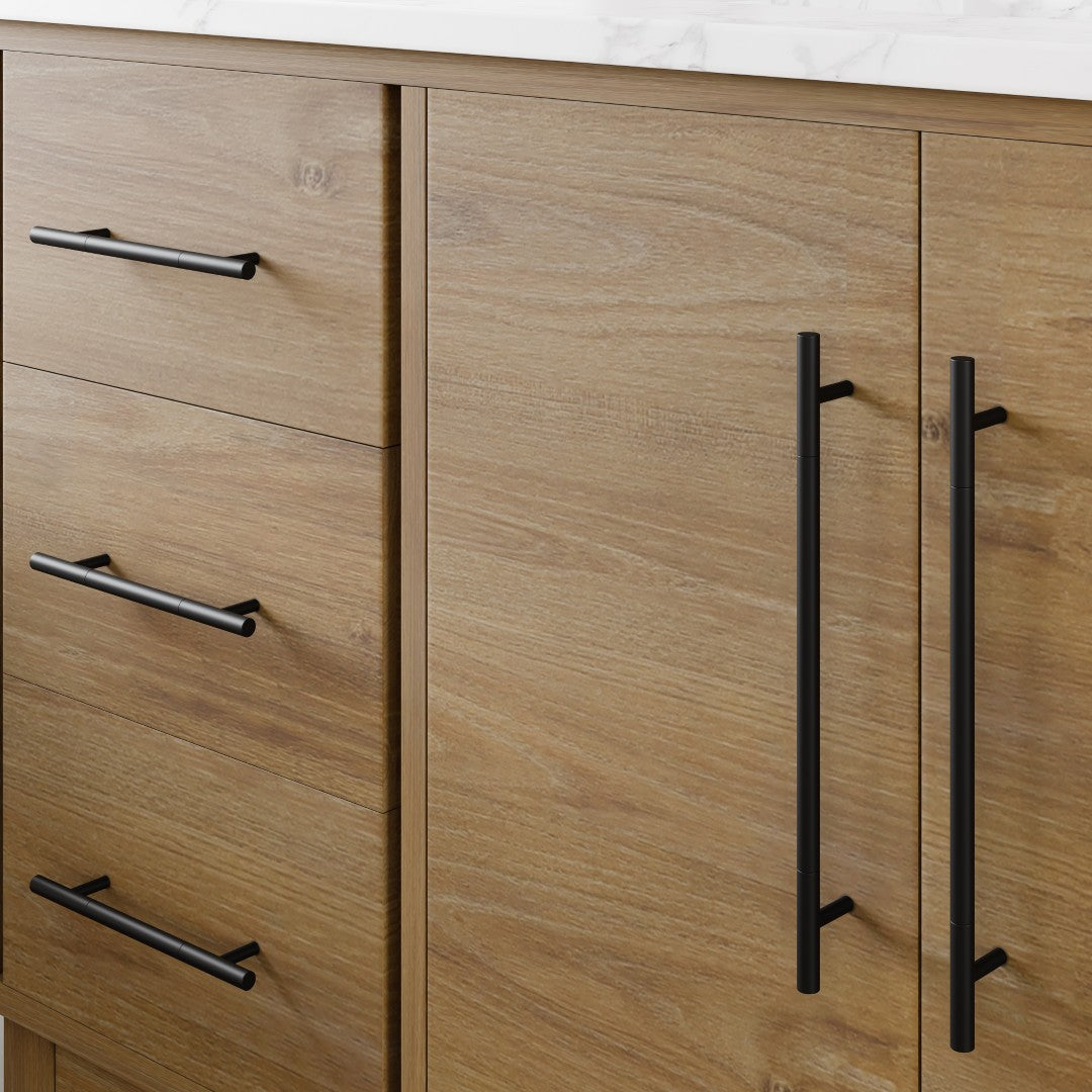 Graham 60 in. Oak Single Sink Bath Vanity with Arabescato Engineered Stone Top and Undermount Porcelain Sink
