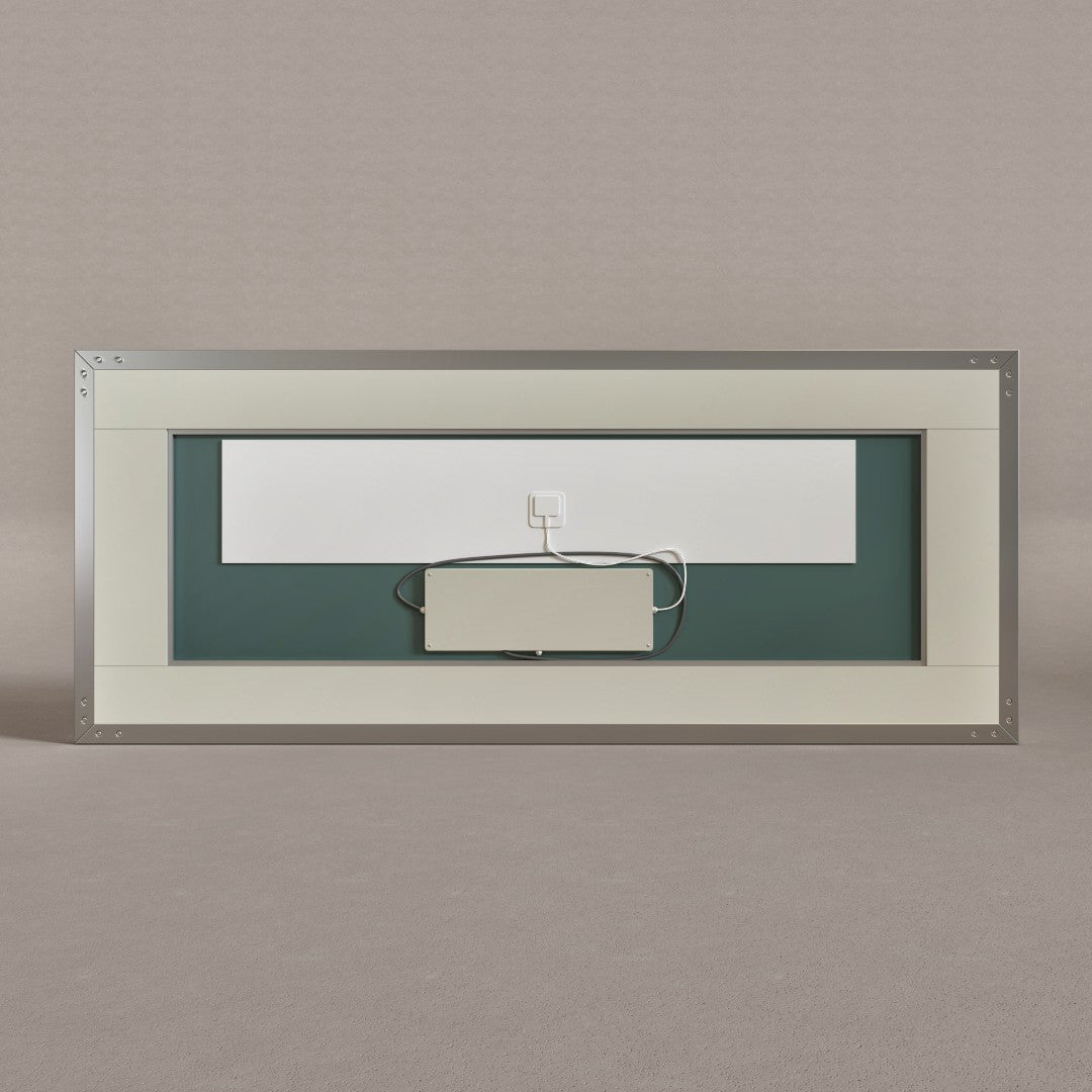 Eviva Illuminate 72" x 30" Rectangular Chrome Aluminum Framed Mirror