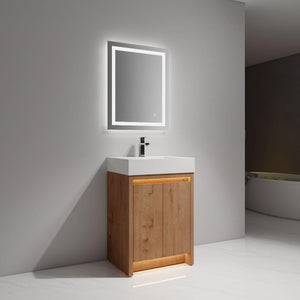 Blossom Capri 24″ Vanity with Dual LED Illumination - Glossy White & Classic Oak