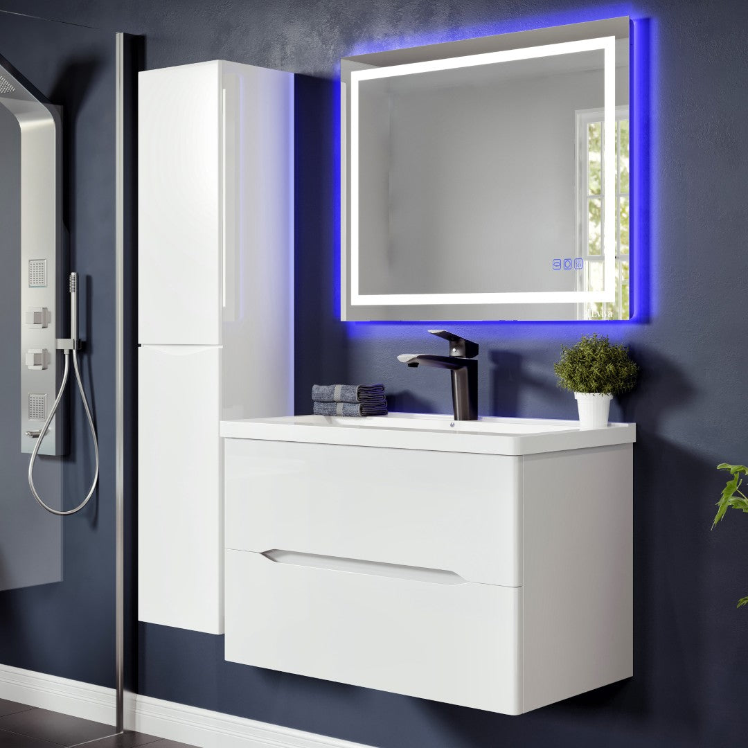 Eviva Sima Single-Handle Waterfall Single-Hole Bathroom Faucet in Chrome and Matte Black