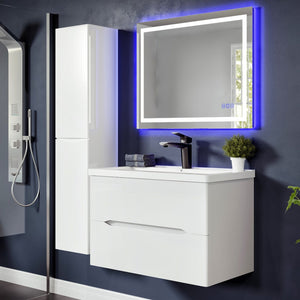Eviva Sima Single-Handle Waterfall Single-Hole Bathroom Faucet in Chrome and Matte Black