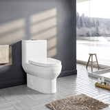 Scale 12 inch Floor Mounted 1-piece 1.28 GPF Dual Flush Elongated Toilet in White Seat Included
