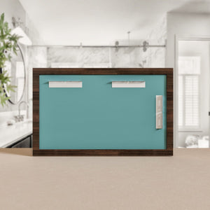 Eviva Sun 48" x 32" Rectangular Gray Oak Wooden Framed Mirror