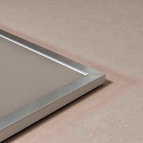 Eviva Sax 48" x 30" Rectangular Brushed Nickel Metal Framed Mirror