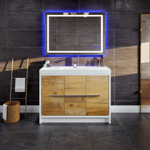 Grace 48 in. Natural Oak Single Sink Bath Vanity with Acrylic Top and Integrated Sink