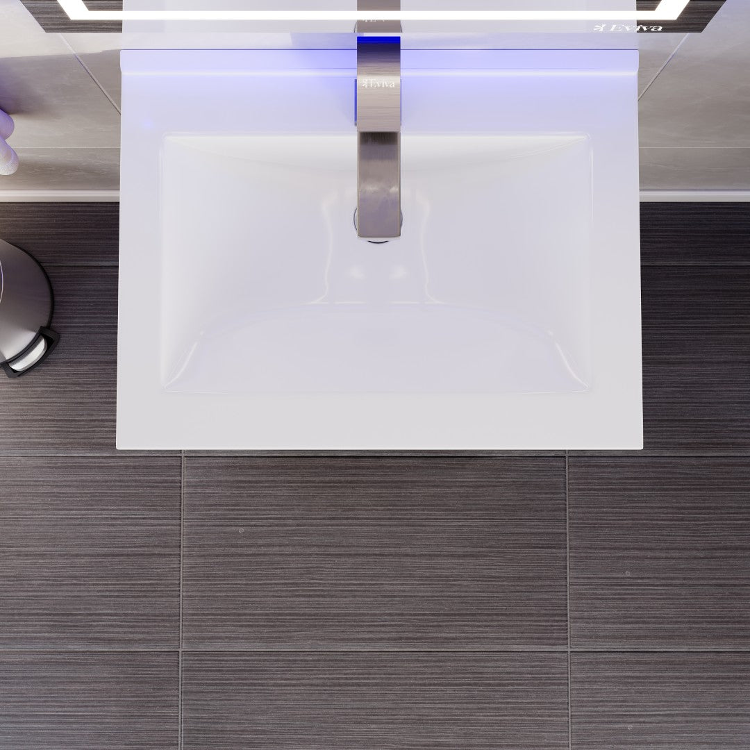 Joy 24 in. Maple Single Sink Bath Vanity with Porcelain Top and Integrated Sink