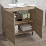 DAX Sunset Engineered Wood and Porcelain Onix Basin with Vanity, 32", Oak DAX-SUN013214-ONX